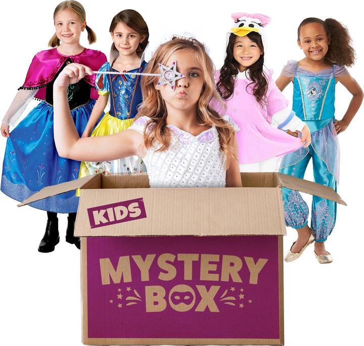 Produktbild Rubies Disney Mystery Box für Mädchen mit 3 Überraschungskostümen (98, 102, 104, 100 A)