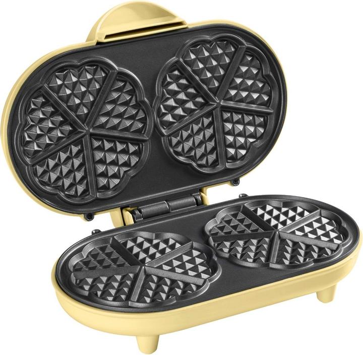 Image du produit Bestron Gaufrier double coeur, vanille
