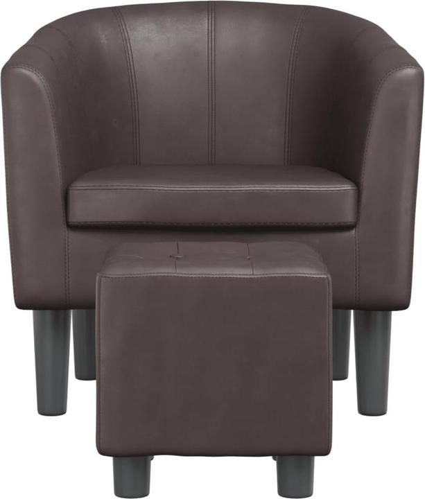 Immagine prodotto VidaXL Clubsessel mit Fusshocker Braun Kunstleder,Farbe