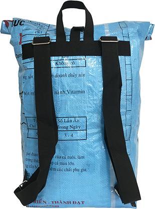 Immagine prodotto Bekos Upcycling - Zaino da corriere realizzato con sacchetti di cibo per pesci riciclati, azzurro (40 l)
