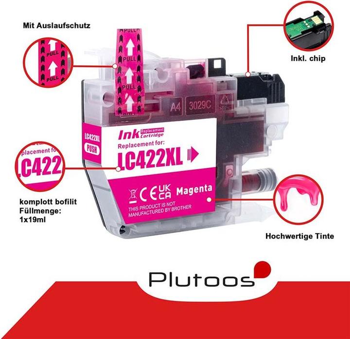 Image du produit Plutoos Brother LC-422XL Cartouche compatible, jeu de 4 couleurs LC-422 XL