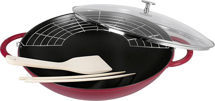 Produktbild Staub Wok mit Glasdeckel (37 cm, Wok Pfanne, Gusseisen)