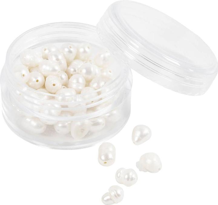 Actual product image Creative - Freshwater pearls, Perforated crosswise, dia. 4-6 mm (632122)
