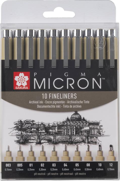 Sakura Faserschreiber Pigma Micron (Black, 10 x)