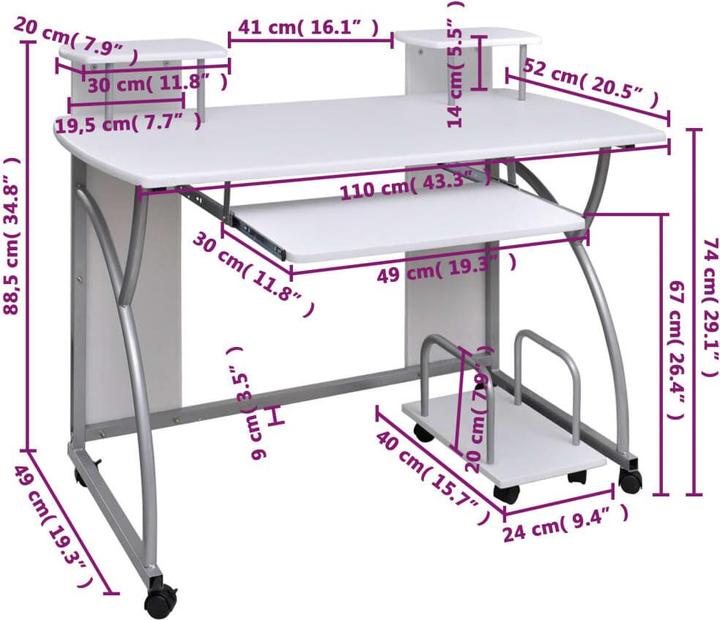 Actual product image VidaXL Kaleena (110 x 52 x 88.5 cm)