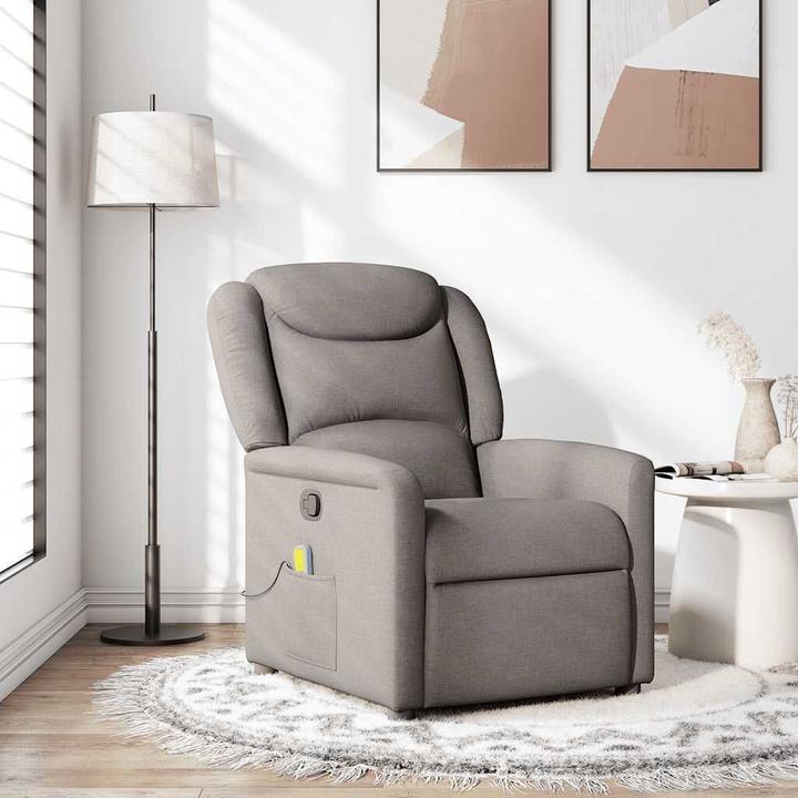 Produktbild VidaXL Massagesessel Taupe Stoff Massage TV-Sessel Sessel mit Massagefunktion