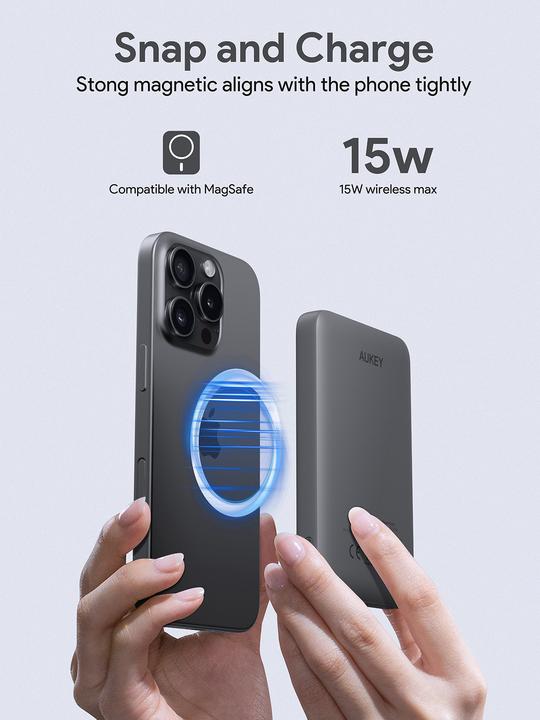 Produktbild Aukey MAG FUSION 5000mAh - Wireless Powerbank (5000 mAh, 20 W)