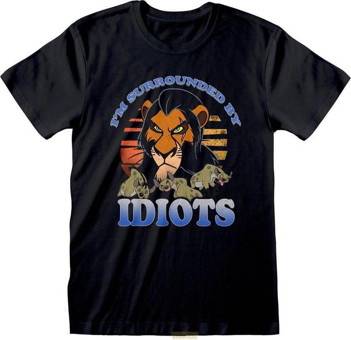 Heroes Inc Le Roi lion T-Shirt Surrounded By Idiots (M) (M)