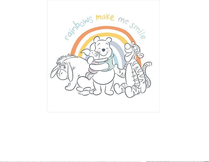 Immagine prodotto Winnie the Pooh Gli arcobaleni stampati mi fanno sorridere (30 x 30 cm)