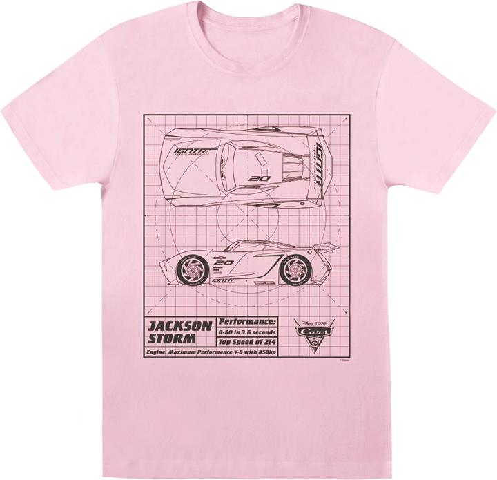 Actual product image Disney Womens/Ladies Cars Jackson Storm Blueprint Cotton Boyfriend T-Shirt (XXL)