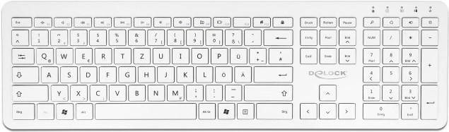 Image du produit Delock Clavier USB 2,4 GHz sans fil blanc (plat) (DE, Filaire)