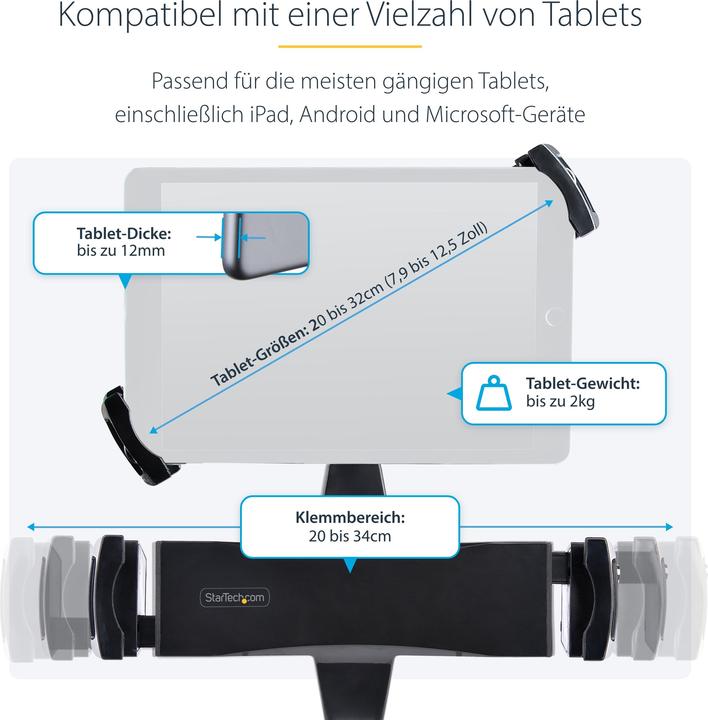 Actual product image StarTech COM VESA Tablet Mount for Monitor Arm - Anti-Theft Tablet Mount for 20.06-31.75c