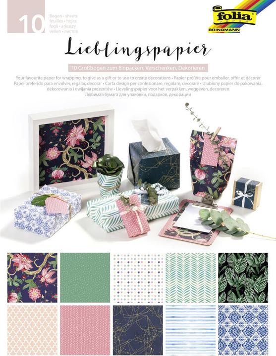 Produktbild Folia Motivpapier Lieblingspapier Ganzjahr (Geschenkpapier, 5 x)