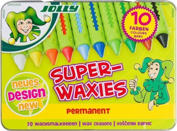 Actual product image Jolly 10 SUPERWAXIES wax crayons assorted colours (Multicoloured, 10 x)