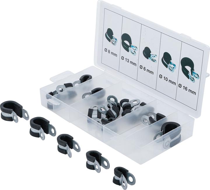 Actual product image BGS Gummierte Schlauchklemmen-Sortiment Ø 6 - 16 mm 18-tlg.