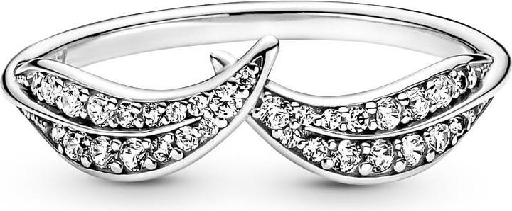 Actual product image Pandora Ring Sparkling Leaves (54, 925 Silver)