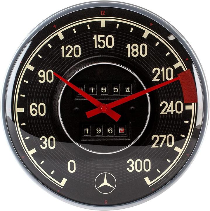 Image du produit Nostalgic-Art Merchandising Horloge murale Mercedes Benz Tachometer Ø 31 cm, Noir (31 cm)