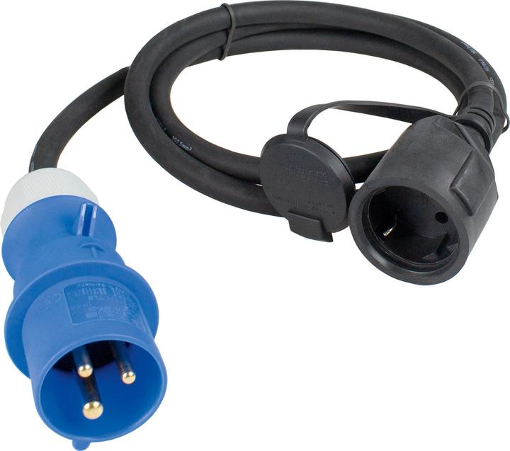 Image du produit As - Schwabe Câble adaptateur CEE avec couvercle à charnière (1.50 m, CEE 7/3)