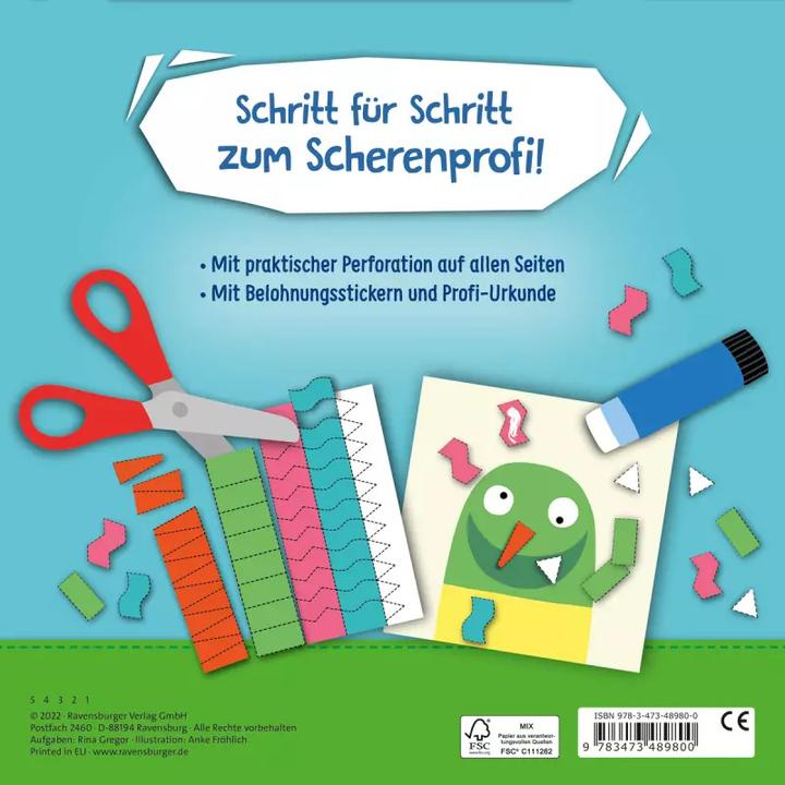 Produktbild Ravensburger Schnipp-Schnapp Schneiden lernen - Schneiden und Kleben ab 3 Jahren - Block mit (Deutsch, Rina Gregor, Anke Fröhlich, 2022)