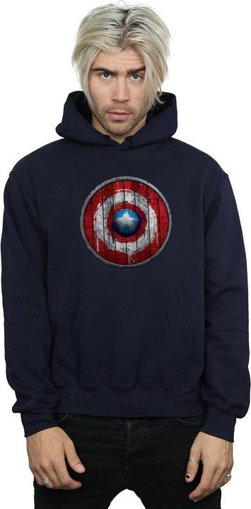 Immagine prodotto Captain America Wooden Shield Felpa con Cappuccio Uomo (M)
