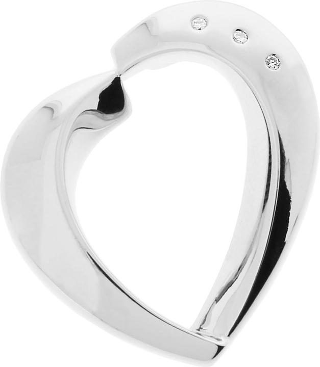 Produktbild Xen Herz-Anhänger mit 3 Diamanten 0,03 ct. (One Size, 925 Silber)