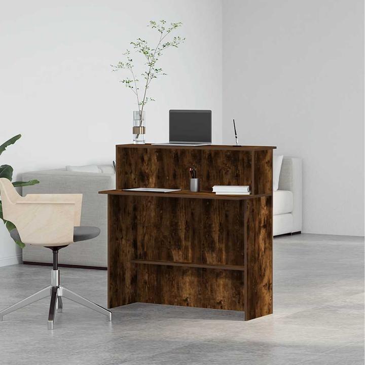 Immagine prodotto VidaXL Bancone reception in rovere affumicato 100x50x103,5 cm bancone reception in legno