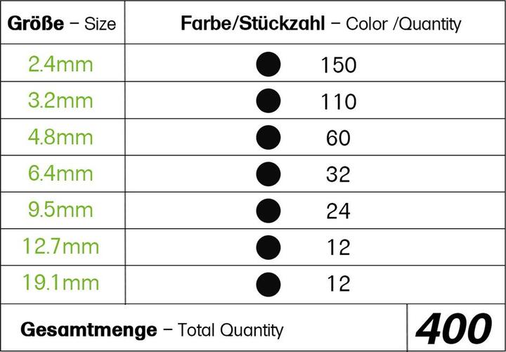 Actual product image Offgridtec Schrumpfschlauch Sortiment Schwarz 3:1 Ratio mit Kleber Doppelwandig 400 Stück 45mm Länge Verschie (400 x)