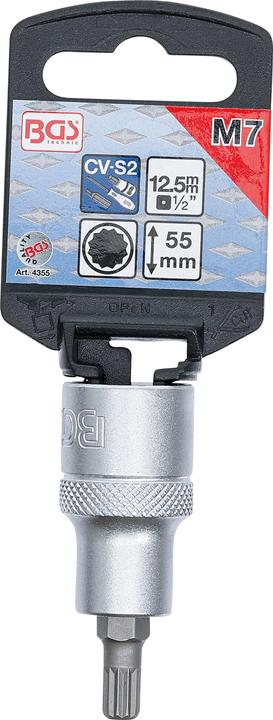 Actual product image BGS Bit Socket 12.5 mm (1/2") Drive Spline (for XZN) M7 (12.5 mm)