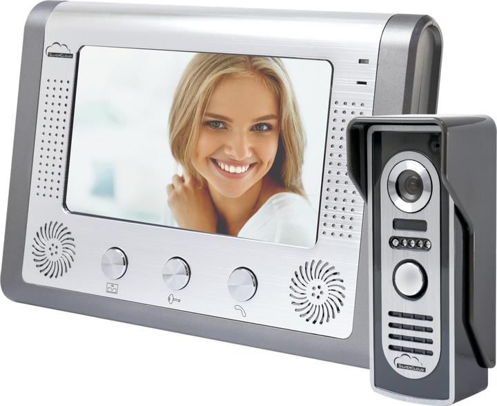 Actual product image PNI SilverCloud House 715 video intercom system, 7-inch LCD screen, outdoor camera, night vision