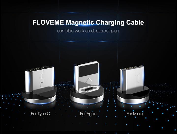Image du produit Floveme Insnap Câble de charge MicroUSB avec connecteur magnétique (USB 1.0)