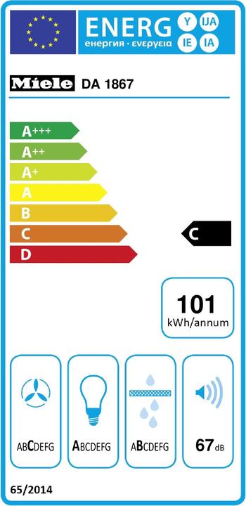 Label énergétique Miele DA 1867 (Hotte intermédiaire)