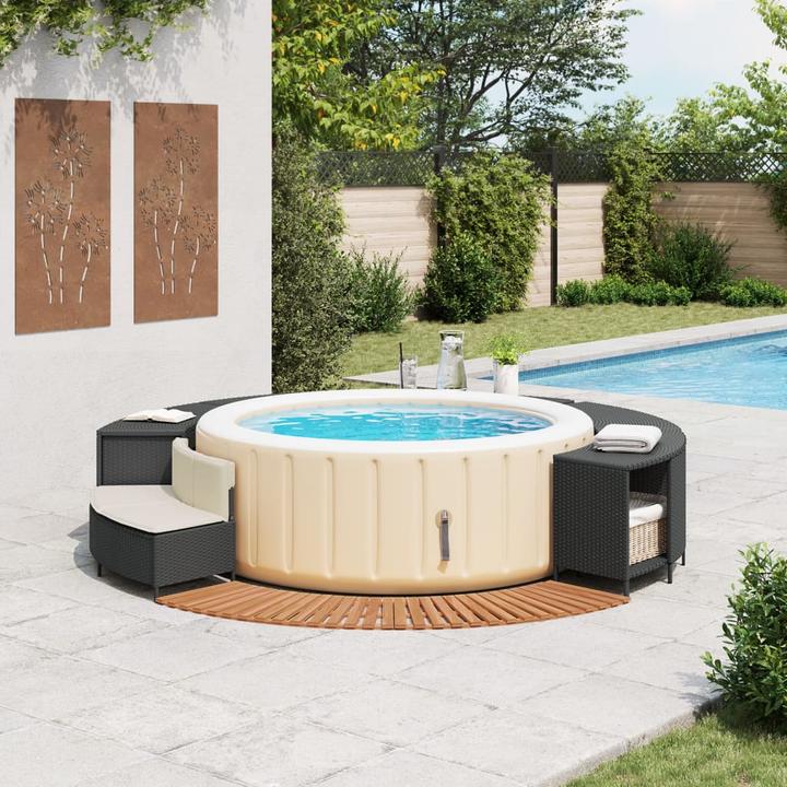 Image du produit VidaXL Margelle de piscine Jacuzzi Habillage de piscine noir Poly rotin