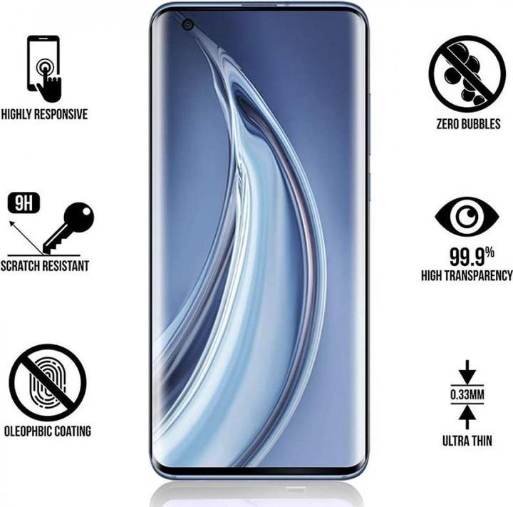 Produktbild Screenguard Xiaomi Mi 10 Full Screen Panzerglas Schutzfolie 2.5D 9H (1 Stück, Xiaomi Mi 10)