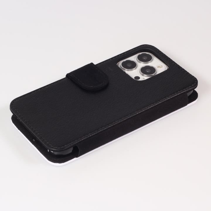 Immagine prodotto PhoneLook Copertina del portafoglio nero Palme a strisce dorate (Apple iPhone 14 Pro Max)
