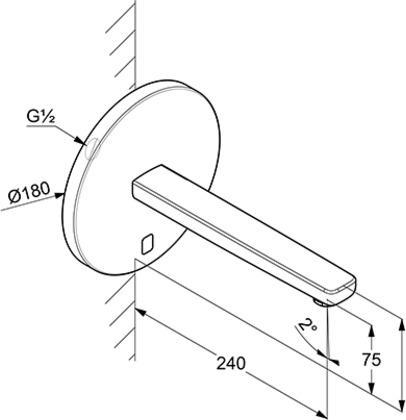 Immagine prodotto Kludi Miscelatore per lavabo ZENTA E DN 15 el. 6 V Litio Bat Uscita 240mm ch