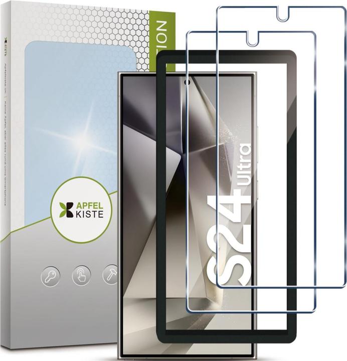 Image du produit Apfelkiste - Panzer Glas Displayschutzfolie mit Montagerahmen (2er Set) (2 pièce(s), Samsung Galaxy S24 Ultra)