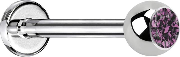 Actual product image Star Piercing Micro Labret silver with ball crystal light purple (without brass, Surgical steel 316L)
