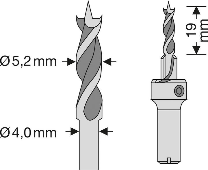 Productafbeelding Spax Boor 5,2 mm voor vlonderhout op aluminium 19 mm schroefdraadlengte ( 5009409875005 ) (5,2 millimeter)