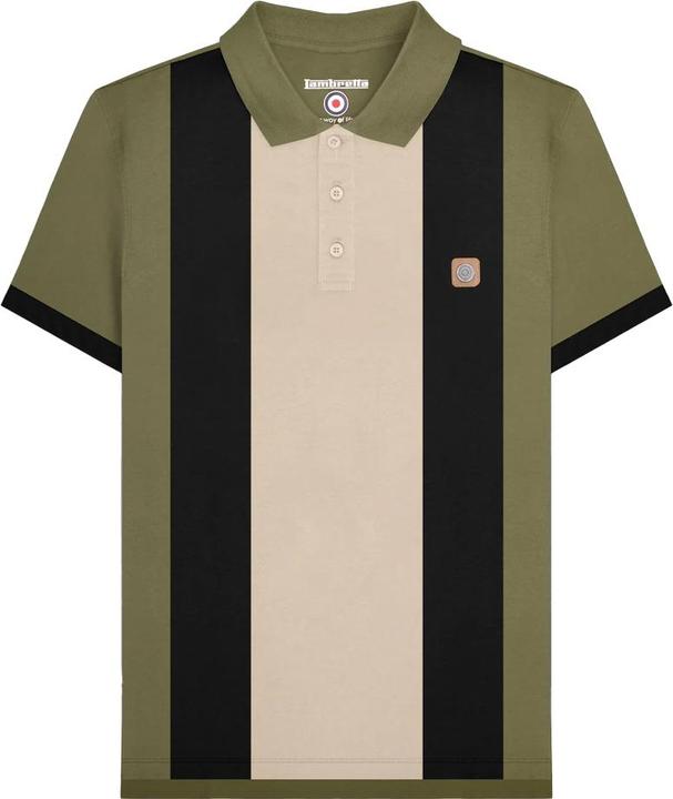 Actual product image Lambretta Mens Vintage Panelled Polo Shirt (4XL)