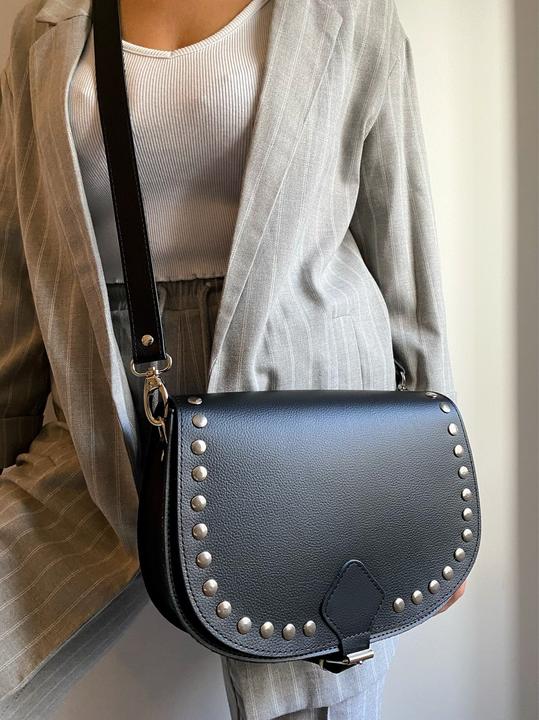 Image du produit Only-Bags.Store Sac en cuir noir, sac à main en cuir, sac clouté, sac à bandoulière, cadeau pour vous, de