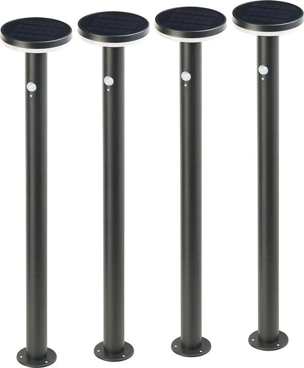 Actual product image Lunartec Set of 4 Premium LED Solar Path Light with PIR Sensor and Night Light (IP44)