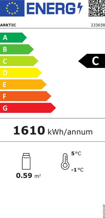 Label énergétique Hendi Arktic Élément supérieur Vitrine réfrigérée (78 l)