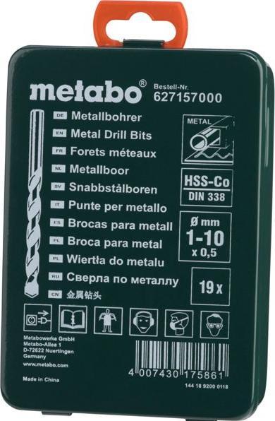 Produktbild Metabo Hss-Co (1 mm, 1.5 mm, 2 mm, 2.5 mm, 3 mm, 3.5 mm, 4 mm, 4.5 mm, 5 mm, 5.5 mm, 6 mm, 6.5 mm, 7 mm, 7.5 mm, 8 mm, 8.5 mm, 9 mm, 9.5 mm, 10 mm)