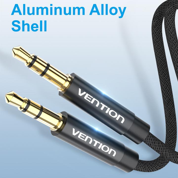 Actual product image Vention BAGBD 3.5mm 0.5m Black Metal Audio Cable (0.50 m, 3.5mm jack (AUX))