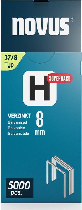 Actual product image Novus Fine wire staples H 37 8mm Super Hard