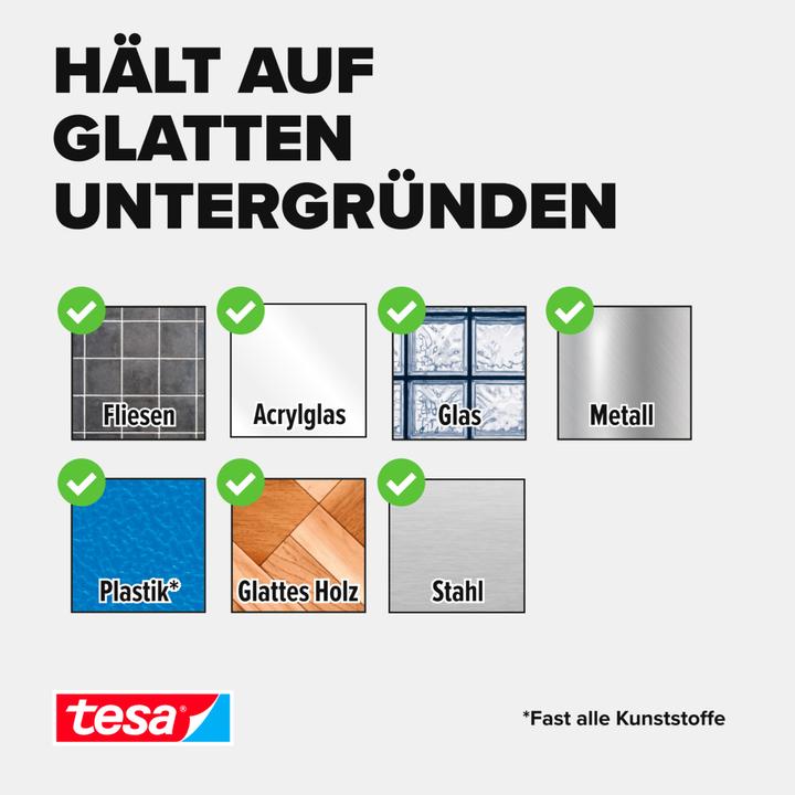 Produktbild tesa Powerstrips LARGE, 2kg Halteleistung, 10x doppelseitige Klebestreifen