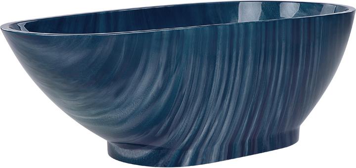 Actual product image Beliani Bathtub freestanding navy blue marble look 170 x 80 cm RIOJA (178 l, 170 cm)