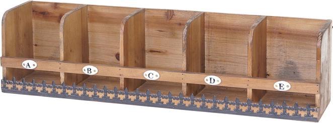 Actual product image Mendler Wall Shelf, Hanging Shelf Shelf, Fir Wood Solid Vintage Shabby Look 71x18x16cm (18 x 16 x 71 cm)