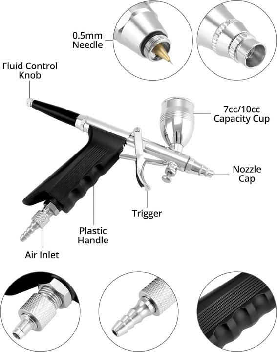Actual product image Qwork WD10618 Airbrush kit