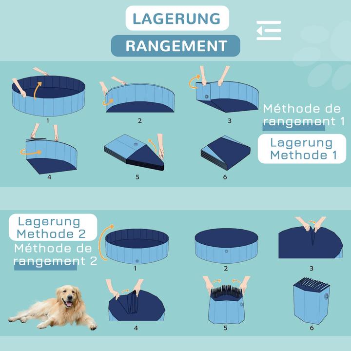 Immagine prodotto PawHut Piscina per cani con valvola di scarico dell'acqua (Piscina per cani)